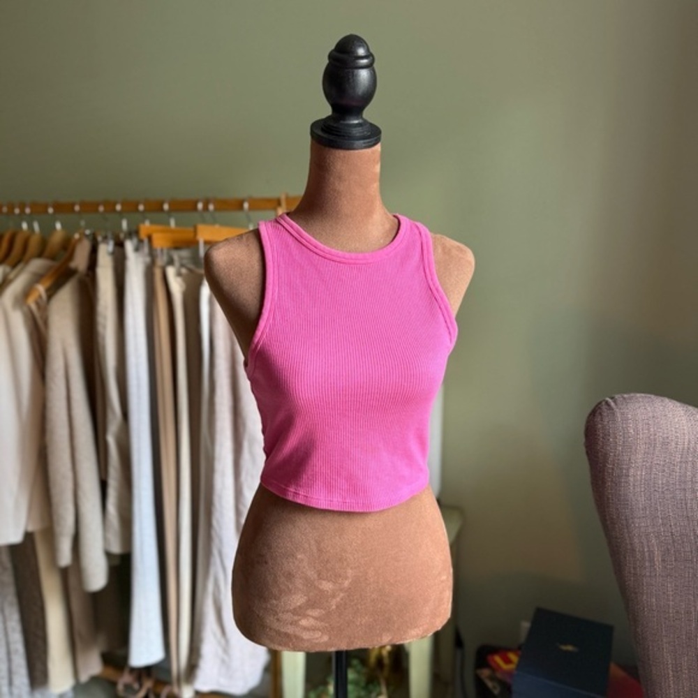 ASOS Pink Sleeveless Fitted Crop Top